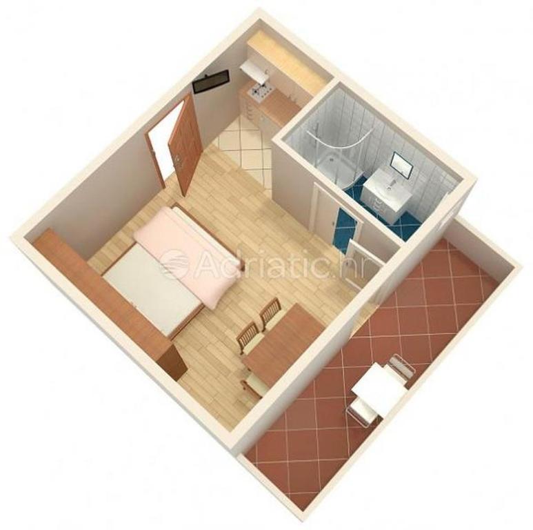 Studio apartment in Dugi Rat with sea view photo 3